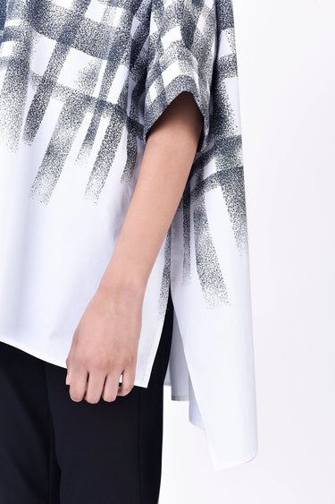 Oversized Giza Cotton Shirt with Dotted Check Print - Genes Lecoanet Hemant