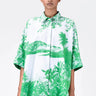 Oversized Monotone Landscape Print Shirt Mint Green - Genes Lecoanet Hemant