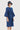 Oversized Round Neck Dress with Artistic Stamp Print Blue - Genes Lecoanet Hemant