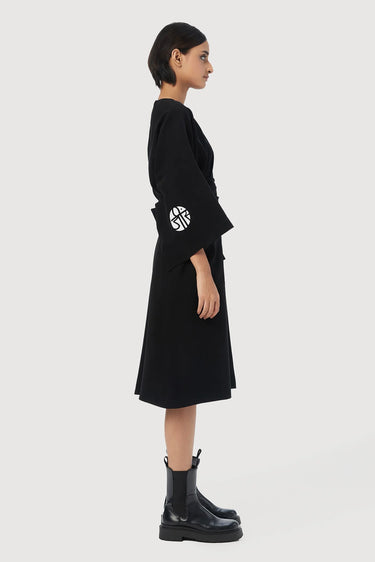 Oversized Round Neck Dress with Kimono Sleeves - Genes Lecoanet Hemant