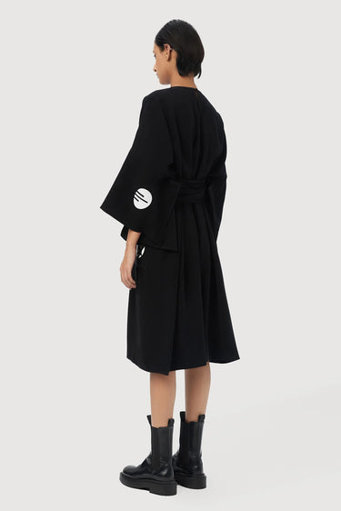 Oversized Round Neck Dress with Kimono Sleeves - Genes Lecoanet Hemant