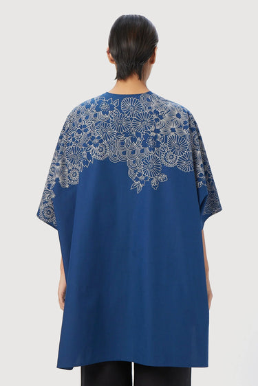 Oversized Round Neck Top with Placket - Genes Lecoanet Hemant