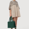 Oversized Round Neck Top with Placket - Genes Lecoanet Hemant