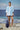 Oversized Shirt in Premium Cotton Poplin with Watercolour Print