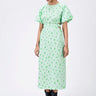 Palm Stripe A-Line Dress with Raglan Sleeves - Genes Lecoanet Hemant