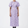 Palm Stripe A-Line Dress with Raglan Sleeves-Amethyst - Genes Lecoanet Hemant