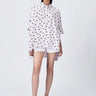 Pink Stripe Cotton Shirt with UV Flower Print - Genes Lecoanet Hemant