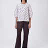 Pink Stripe Top with UV Flower Print - Genes Lecoanet Hemant