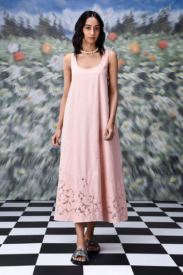 Playing Card Maxi A-Line Dress- Beige rosie - Genes Online Store