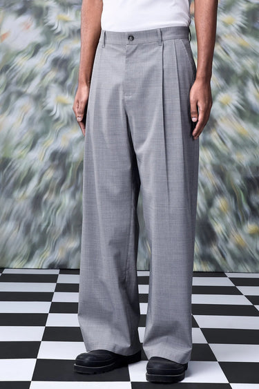 Poly-Wool Relax Fit Trousers- Pearl Grey - Genes Online Store