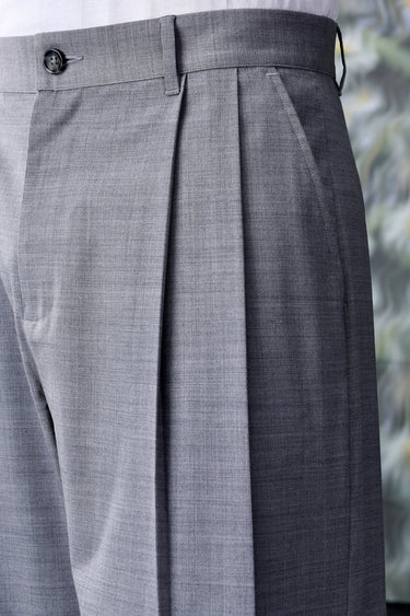 Poly-Wool Relax Fit Trousers- Pearl Grey - Genes Online Store