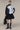 Women's Premium Abstract Print Oversized Hooded Jacket - Tencel Twill - Black
