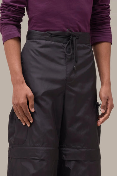 Men's Premium Black Convertible Nylon Cargo Trousers