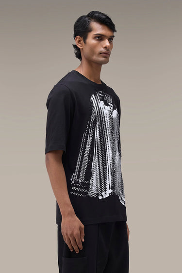 Men's Premium Black Graphic Print T-Shirt