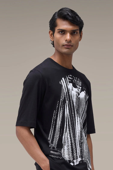 Men's Premium Black Graphic Print T-Shirt