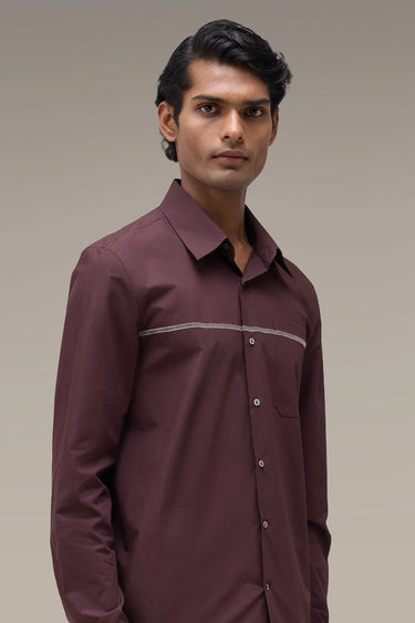 Men's Premium Chocolate Brown Cotton Poplin Shirt