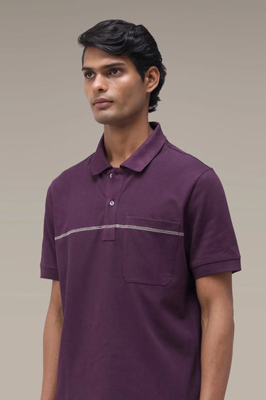 Men's Premium Deep Purple Cotton Pique Polo