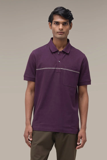 Men's Premium Deep Purple Cotton Pique Polo