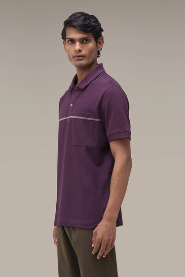 Men's Premium Deep Purple Cotton Pique Polo