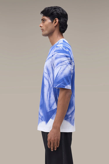 Premium Draped Print T-Shirt in White