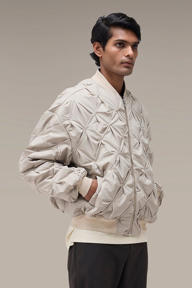 Men's Premium Fawn Quilted Nylon Bomber Jacket