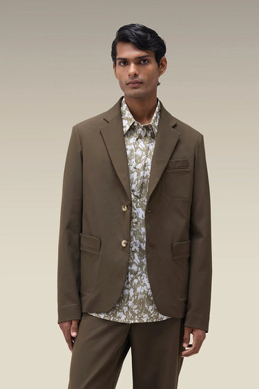 Men's Premium Khaki Poly Viscose Single-Breasted Jacket