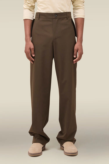 Men's Premium Khaki Poly Viscose Straight-Leg Trousers