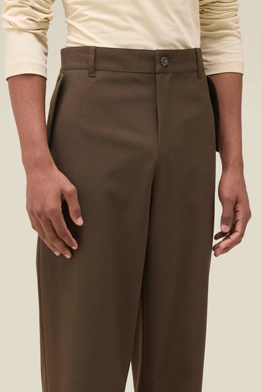 Men's Premium Khaki Poly Viscose Straight-Leg Trousers