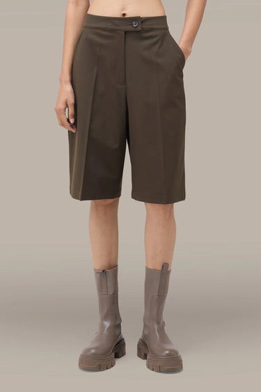 Women's Premium Khaki Tailored Bermuda Shorts