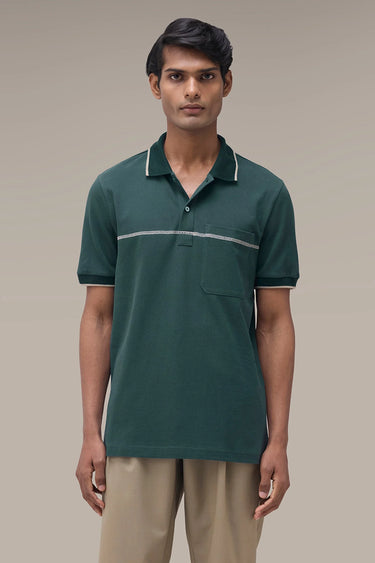 Men's Premium Midnight Green Cotton Pique Polo