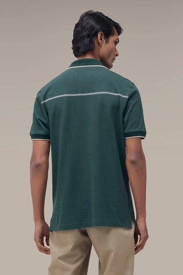 Men's Premium Midnight Green Cotton Pique Polo