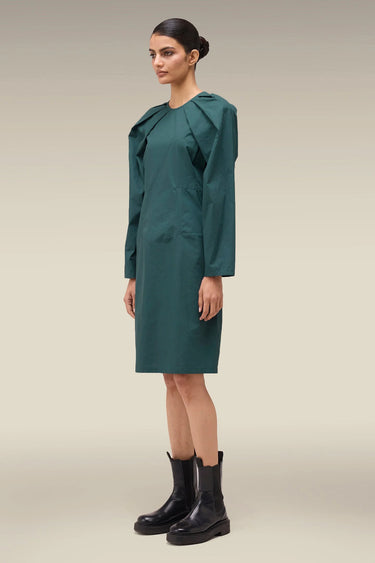 Premium Midnight Green Cotton Poplin Dress
