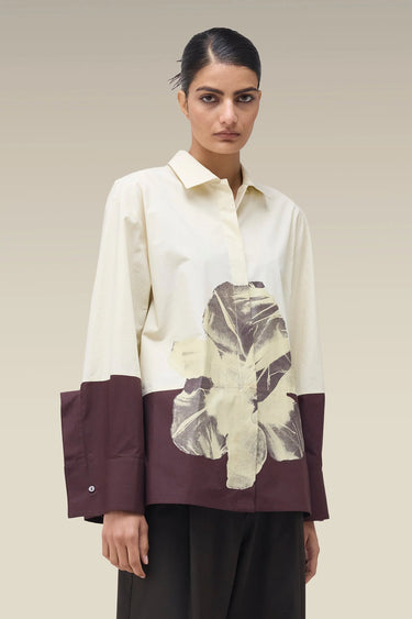 Premium Wax Paper Floral Print Cotton Poplin Shirt