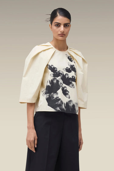 Premium Wax Paper Floral Print Cotton Poplin Top