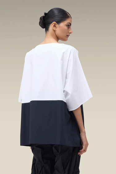 Premium White Floral Print Cotton Poplin Top - Free Size