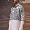 Premium beige Giza cotton shirt with all-over print and soft texture