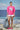 Printed Oversized Top in Premium Cotton Single Jersey - Barbie Pink