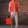 Coquelicot quilt textured gilet for men by Genes Lecoanet Hemant India