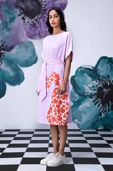 Rabbit Texture Relax Fit Dress- Smoothie Pink - Genes Online Store