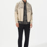Regular Fit Bomber Jacket with Front Zipper Detail- Mastic