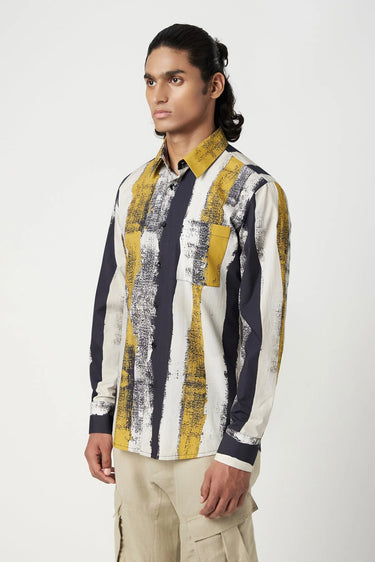Regular Fit Button-Down Shirt in a Striking Large Stripe Print - Genes Lecoanet Hemant