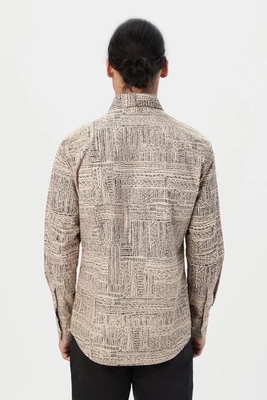 Regular Fit Button-Up Shirt in an All-Over Kantha Print - Genes Lecoanet Hemant
