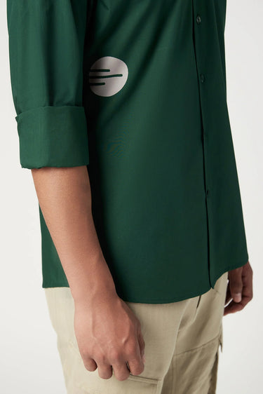 Regular Fit Button Up Shirt with Artistic Stamp Print - Genes Lecoanet Hemant