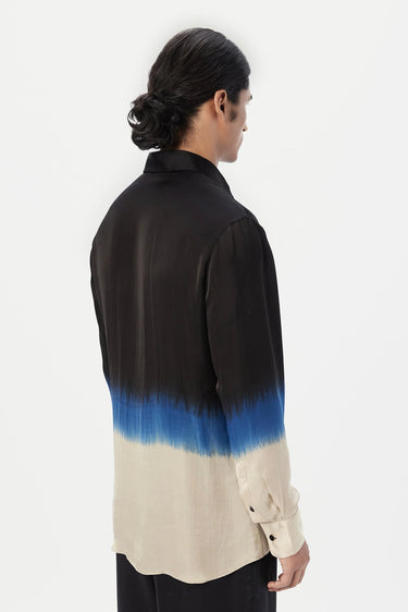 Regular Fit Button-Up Shirt with Dip Dye Detail - Genes Lecoanet Hemant
