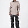 Regular Fit Button Up Shirt with Pleated Placket Sand - Genes Lecoanet Hemant