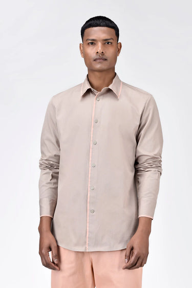 Regular Fit Button Up Shirt with Raw Edge Finish - Genes Lecoanet Hemant