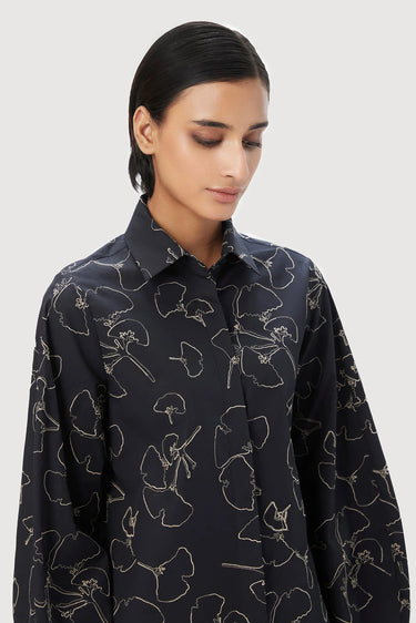Regular Fit Button-Up Shirt with Soft Rounded Sleeves - Genes Lecoanet Hemant