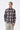 Regular Fit Button-Up Shirt with Solar Wave Check Print Choclate Brown - Genes Lecoanet Hemant