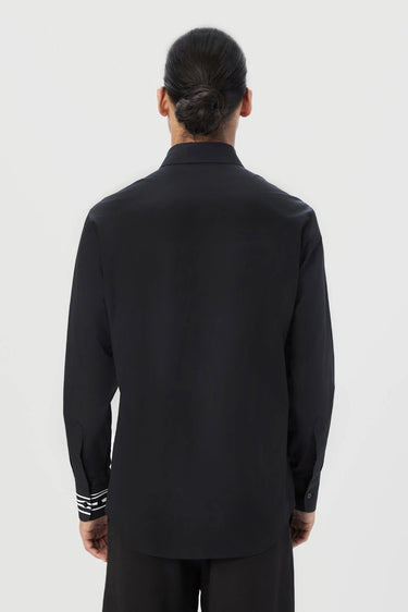 Regular Fit Button-Up Shirt with Stylish Line Print Placement - Genes Lecoanet Hemant
