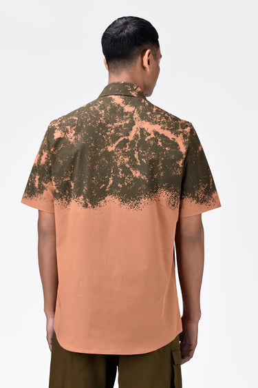 Regular Fit Cotton Poplin Half Sleeve Shirt with Canopy Print